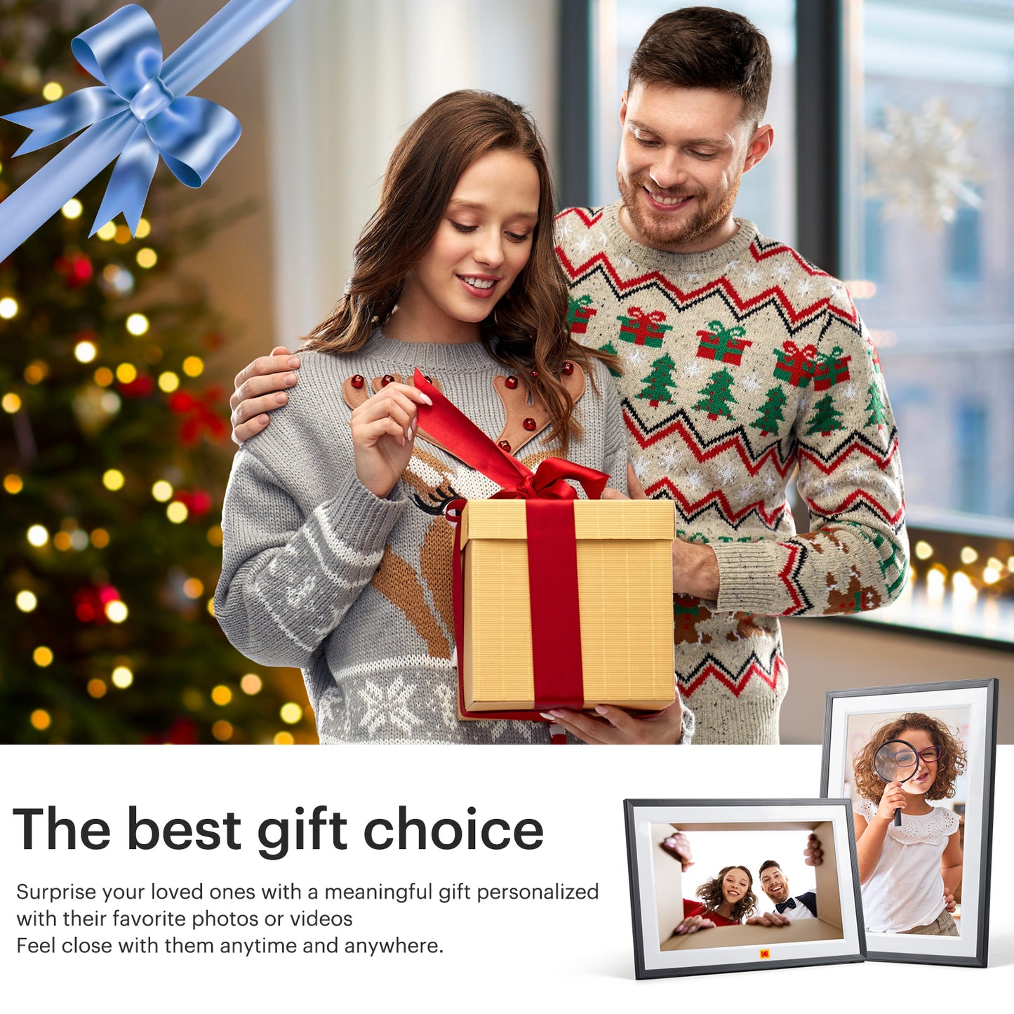 Kodak 15.6" Smart Digital Photo Frame Wooden Frame Design USB-C Safety Mark Certified (RCF-1561P)