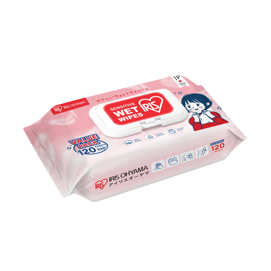 IRIS OHYAMA Sensitive Wet Wipes 120 Sheets Smooth & Baby-Friendly Japan Brand (TWT-120)