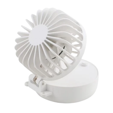 IRIS OHYAMA Mini Handy Foldable Fan USB Rechargeable Portable Handheld Fan 3 Wind Speeds White/Green (BH-7598)