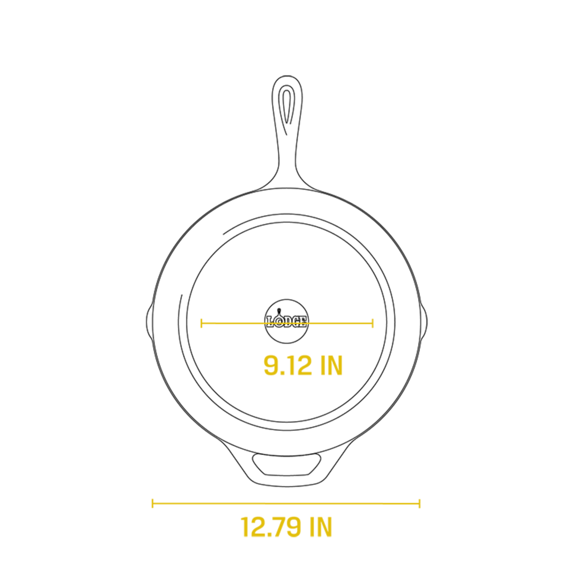 Lodge Chef Collection 12 Inch Cast Iron Skillet (LC12SKINT)