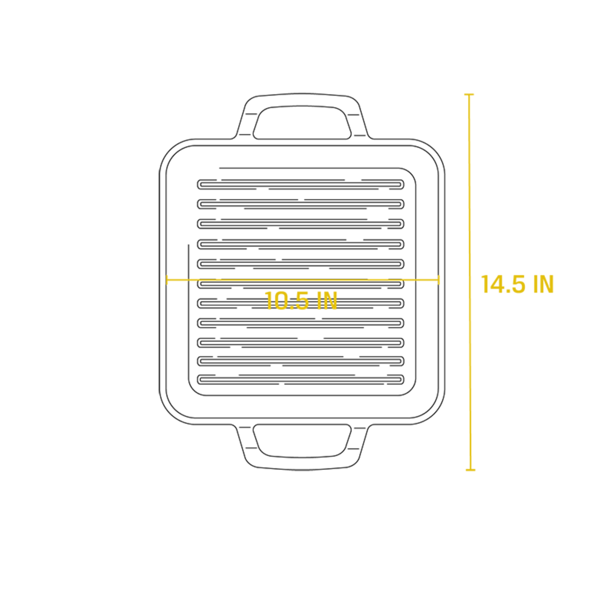 Lodge Chef Collection 11 Cast Iron Square Grill Pan (LC11SGPINT)