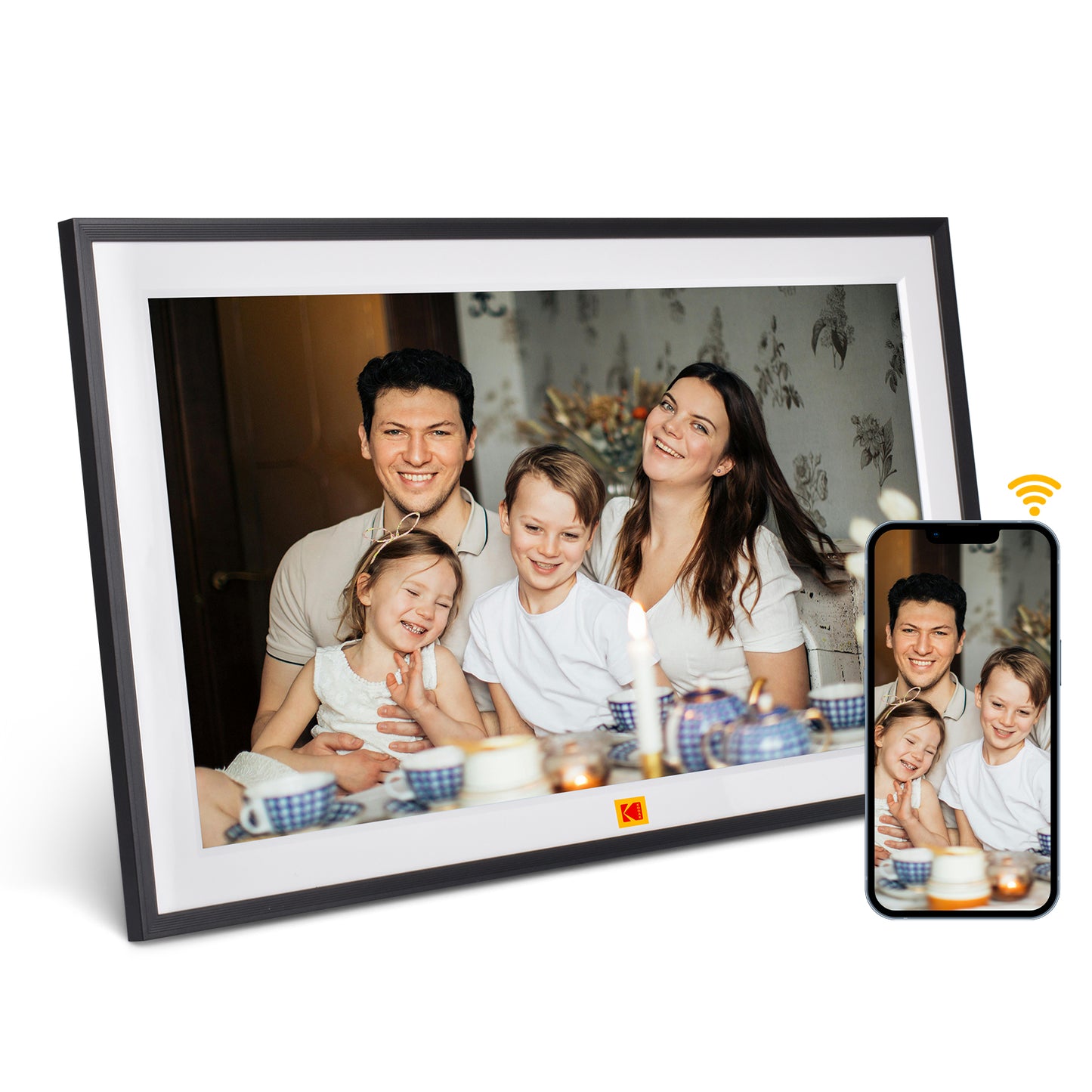 Kodak 15.6" Smart Digital Photo Frame Wooden Frame Design USB-C Safety Mark Certified (RCF-1561P)