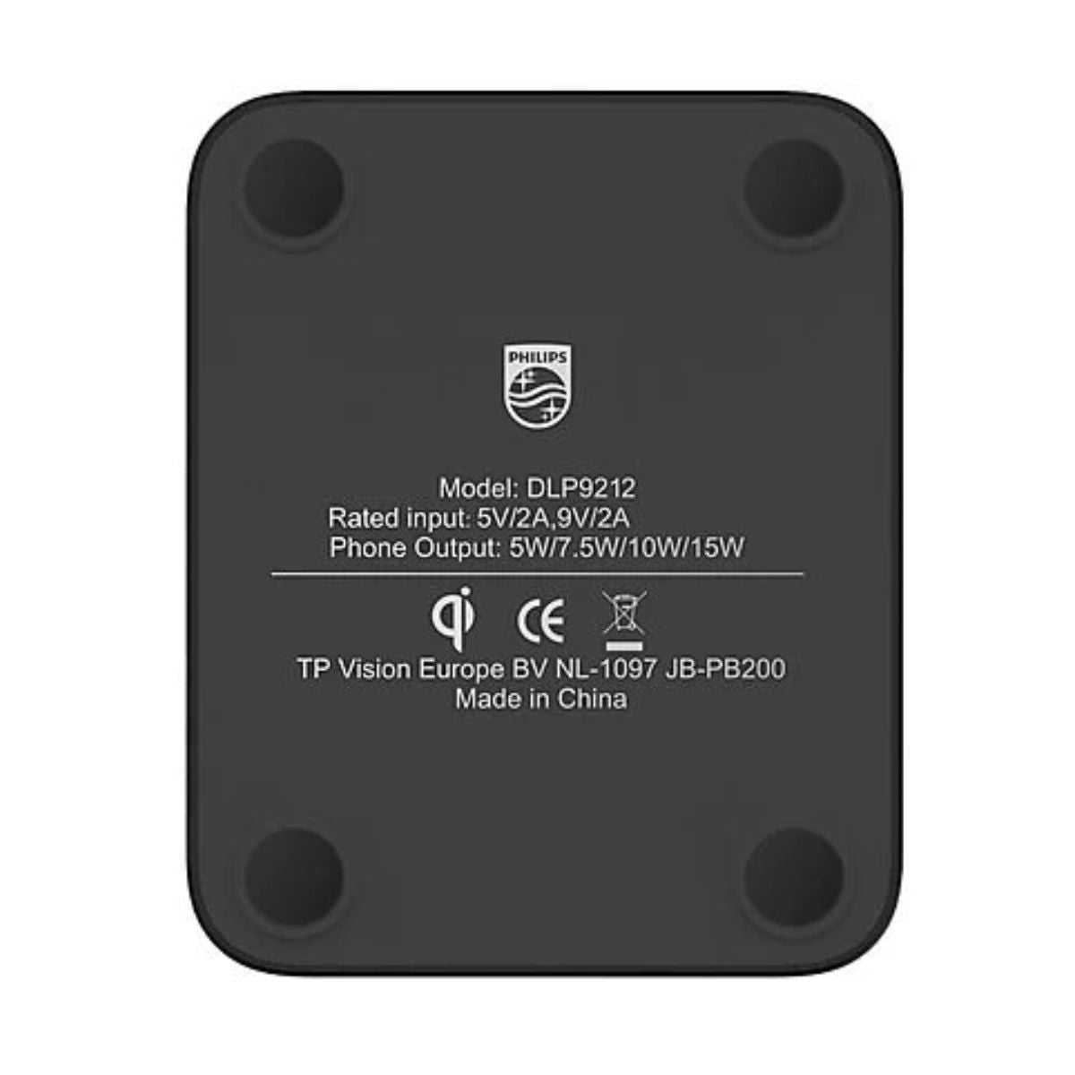 Philips 15W Qi Wireless Charger Stand | Fast Charging | USB-C Input | Anti-Slip | Black (DLP9212/00)