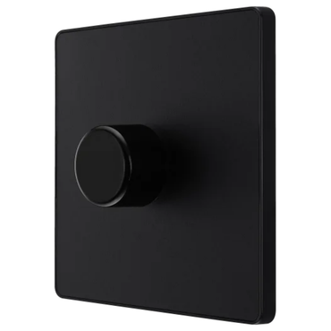 British General Evolve Matt Black 2 Way 200W Single Dimmer Switch (PCDMB81B)