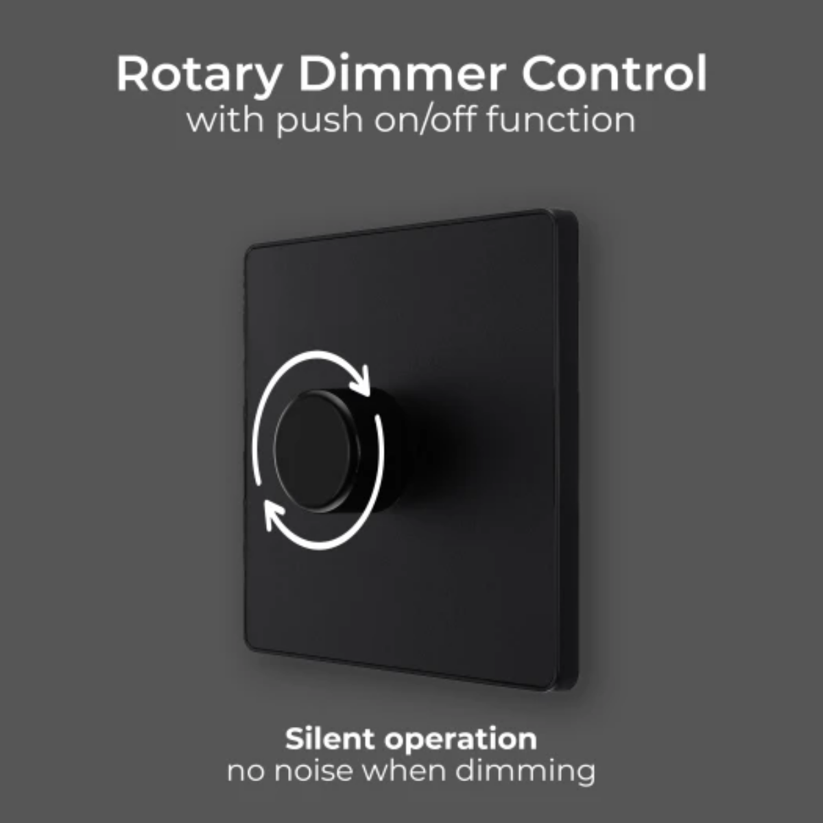 British General Evolve Matt Black 2 Way 200W Single Dimmer Switch (PCDMB81B)