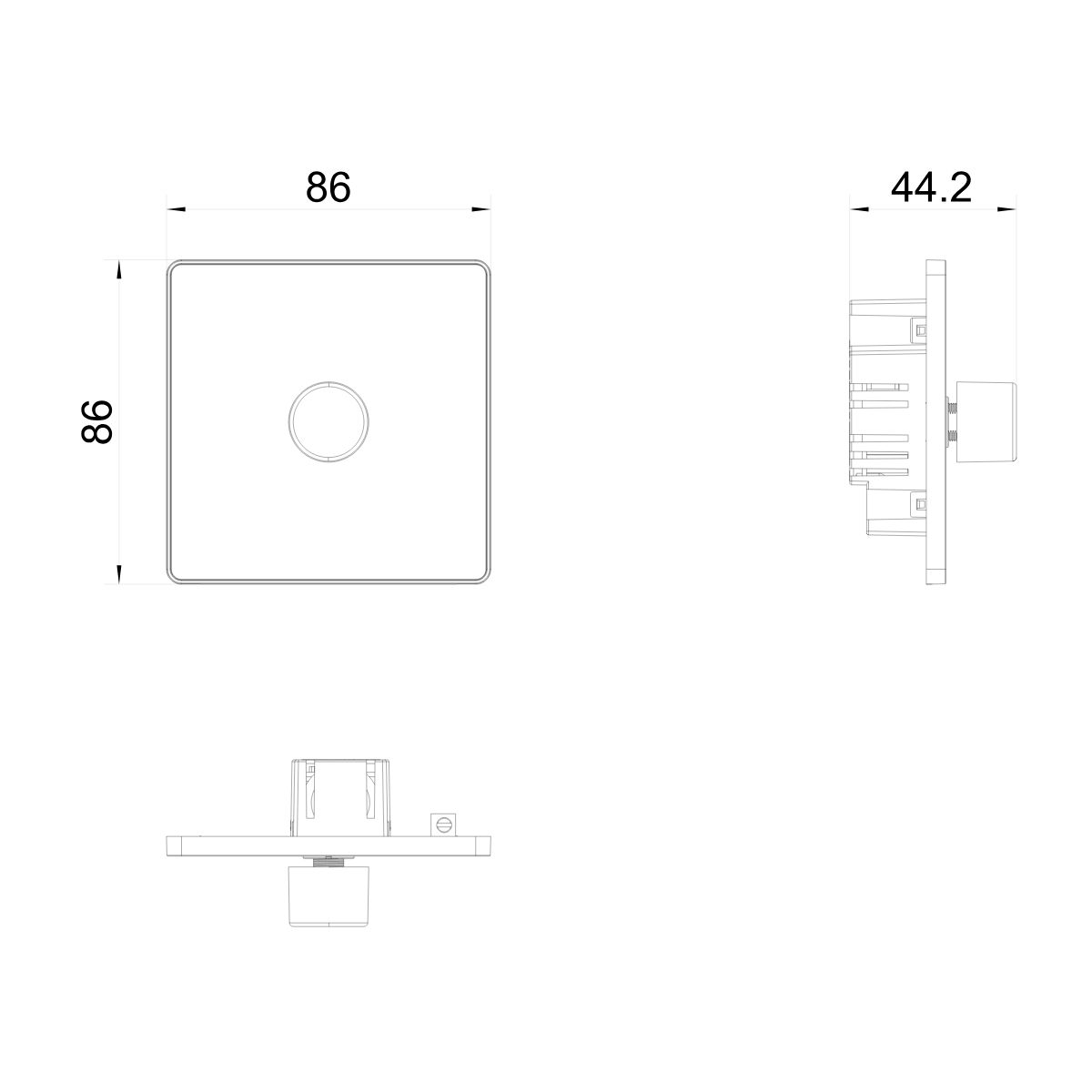 British General Evolve Matt Black 2 Way 200W Single Dimmer Switch (PCDMB81B)