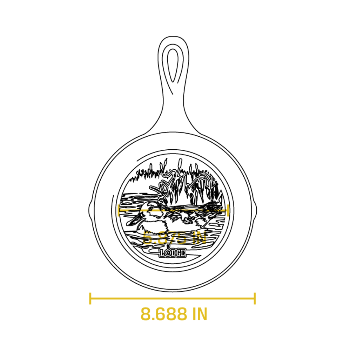 Lodge Wildlife Series⢠20.3 cm Seasoned Cast Iron Duck Skillet (L5SKWLDKINT)