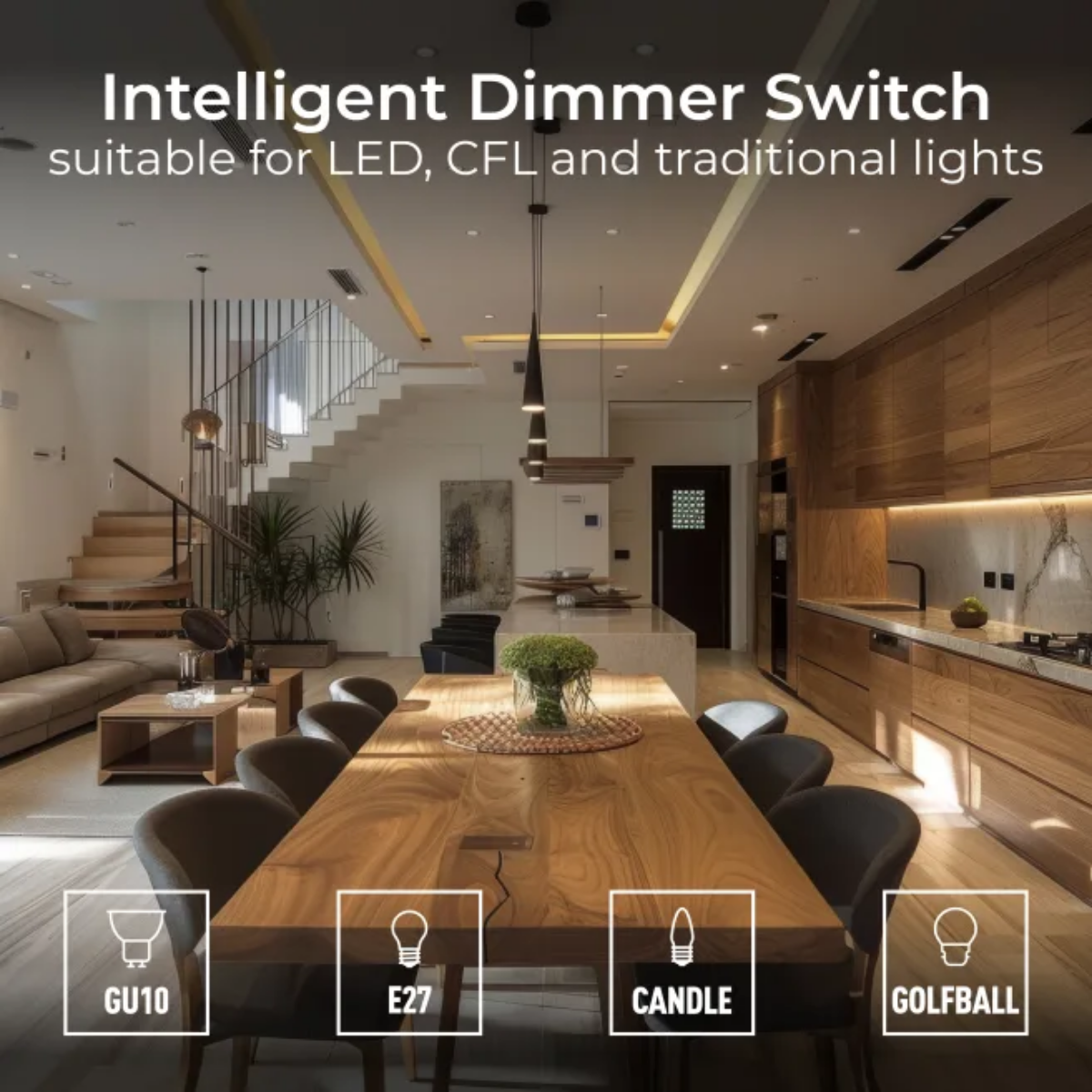 British General Evolve Matt Black 2 Gang 2 Way 400W Dimmer Switch (PCDMB82B)