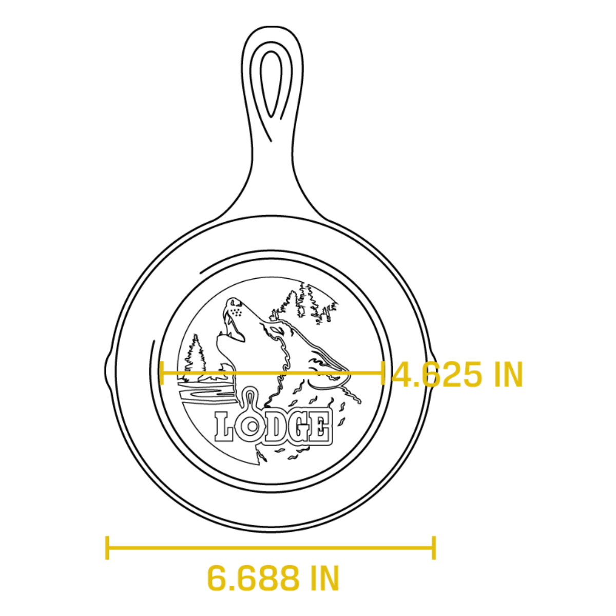 Lodge Wildlife Series™ 16.5 cm Seasoned Cast Iron Wolf Skillet (L3SKWLWFINT)