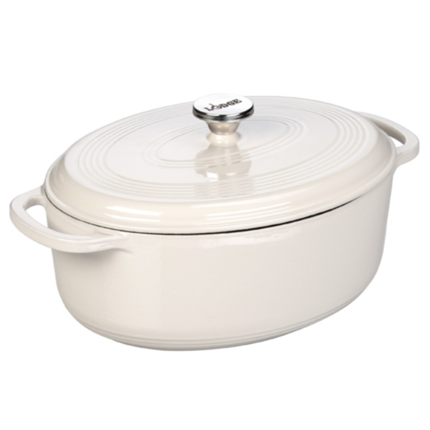Lodge Lodge 7 Quart Oval Oyster Enameled Cast Iron Dutch Oven (EC7OD13)
