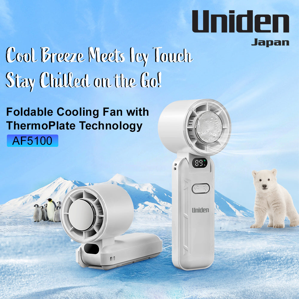Uniden Foldable Cooling Fan | Magnetic Cold Plate | USB-C | 3600mAh | Up to 14H Runtime (AF5100)