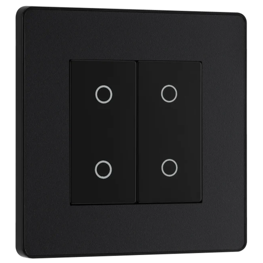 British General Evolve Matt Black 200W Double Touch Dimmer Switch 2 Way (PCDMBTDM2B)