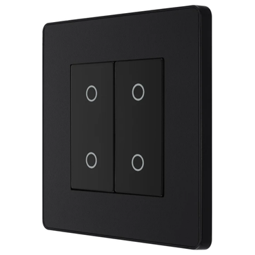 British General Evolve Matt Black 200W Double Touch Dimmer Switch 2 Way (PCDMBTDM2B)