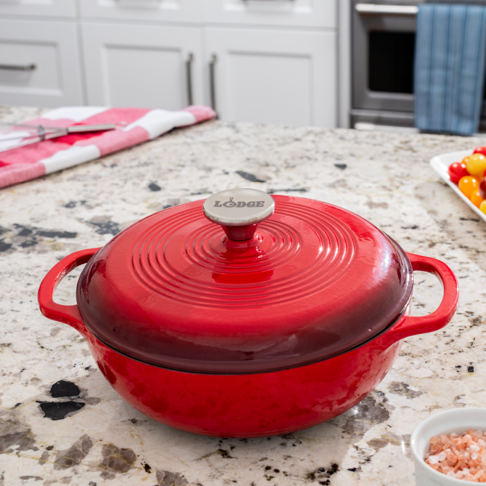 Lodge Red Enameled Cast Iron Dutch Oven 3QT (EC3D43)