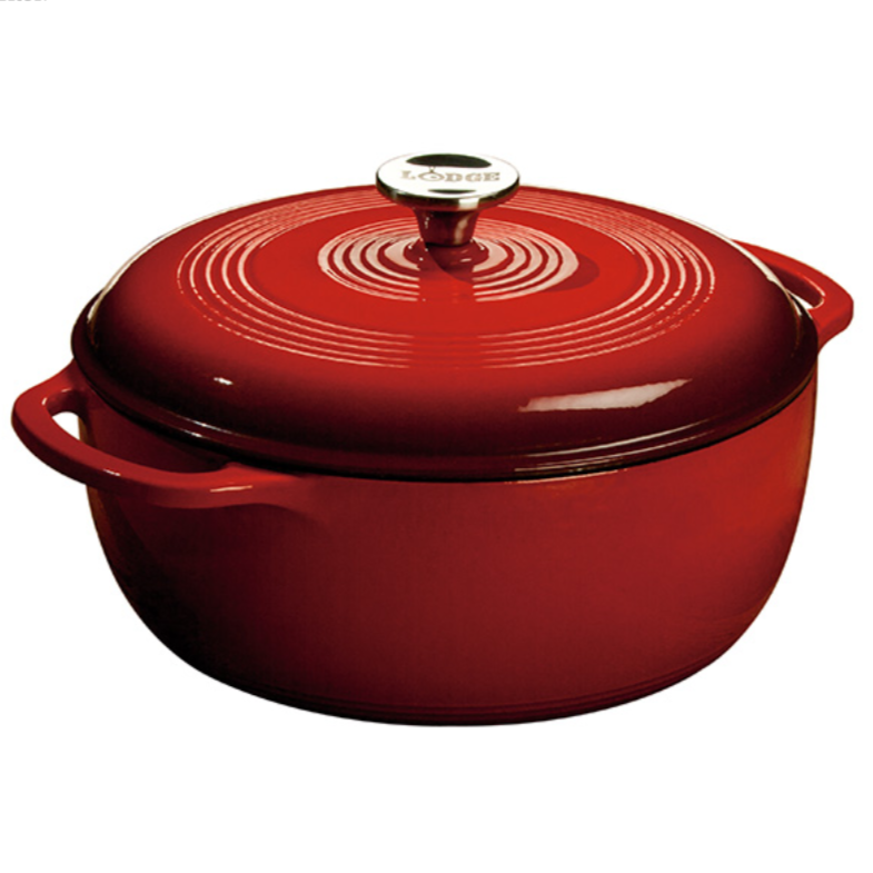 Lodge Cast Iron 6 Quart Enameled Cast Iron Dutch Oven (EC6D)