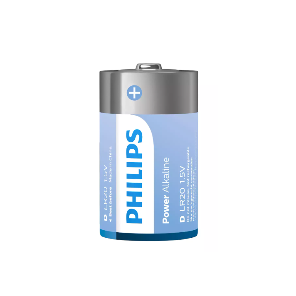 Philips Blister Pack 2xD Power Alkaline Battery Bundle 3 Packs (LR20P2B/40)