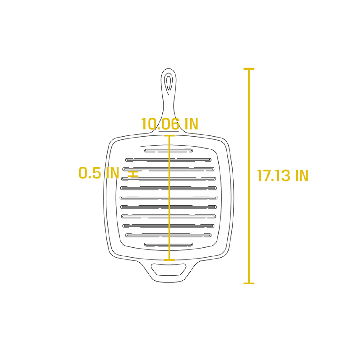 Lodge Cast Iron Classic Seasoned Square Cast Iron Grill Pan 10.5" (L8SGP3)