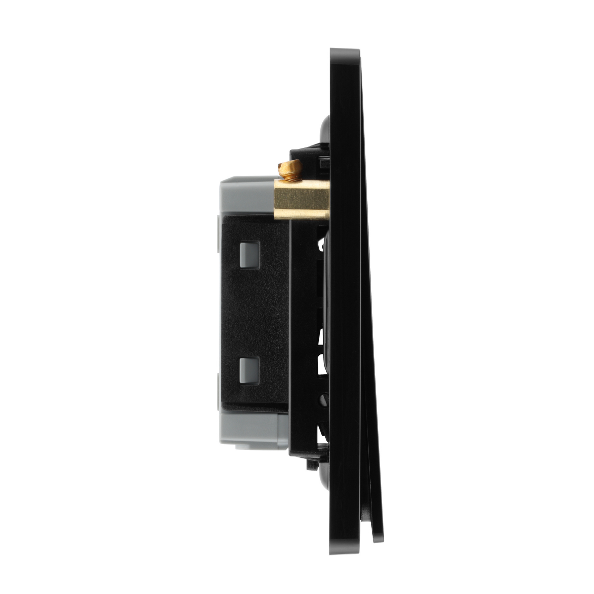 British General Evolve Matt Black Edge to Edge Double Pole Switch, LED Indicator, 20Amp (PCDMB31EB)