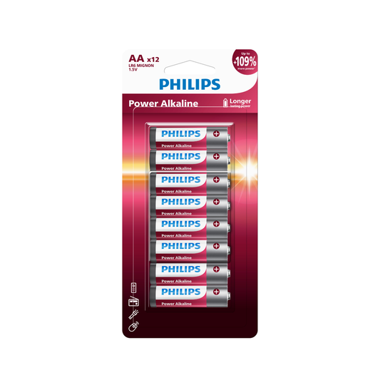 Philips 12AA Power Alkaline Battery (LR6P12B/40)