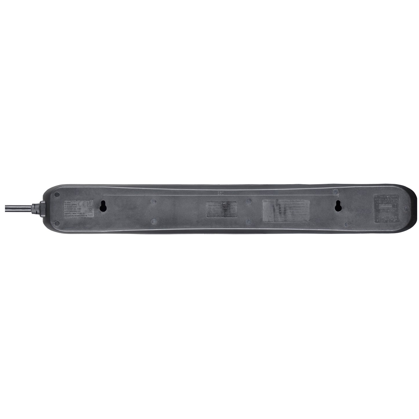 Masterplug Surge Extension Lead Fast Charge USB A&C 6 Sockets 2 meter Black/ White (SRGUAC2262N)
