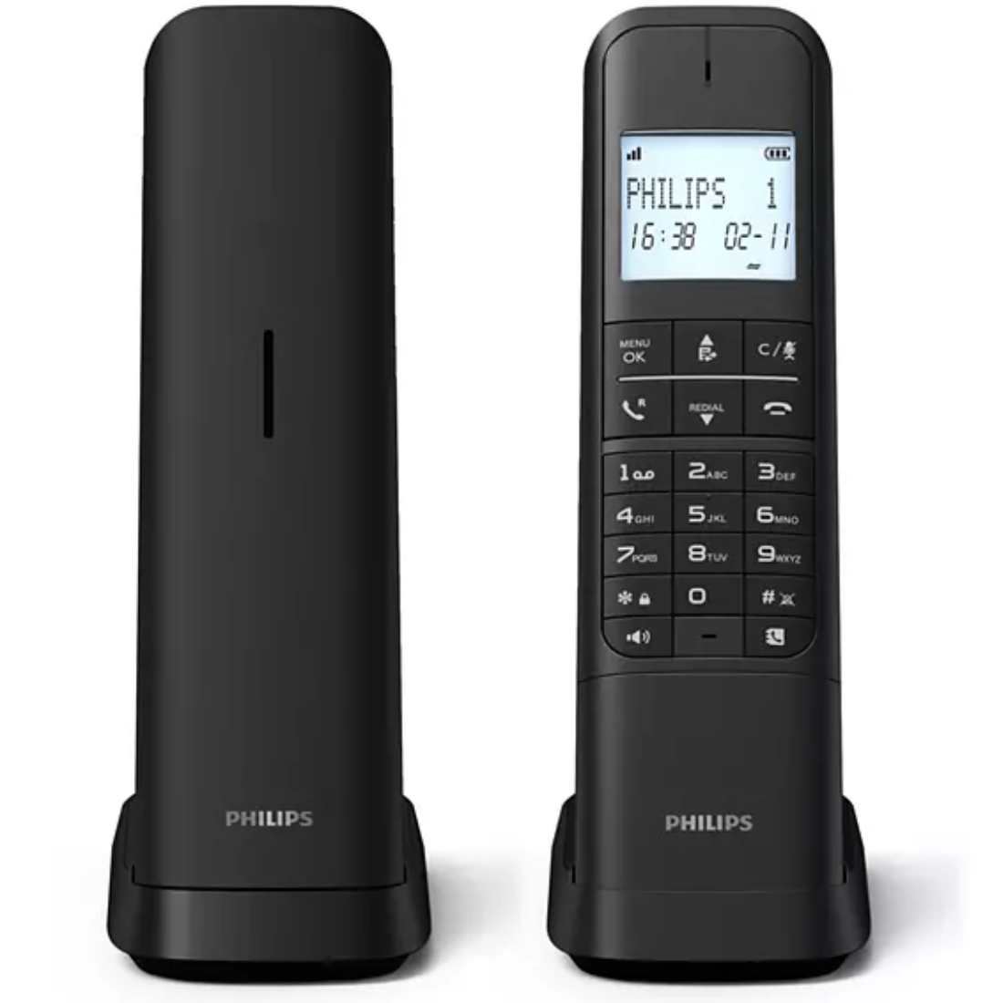 Philips Cordless Phone with Handsfree Speaker – Duo Handsets, 14-Hour Talk Time on One Charge (M4702B/90)