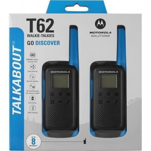 Motorola Solutions Talkabout T62 Walkie Talkie 8KM Blue (T62)