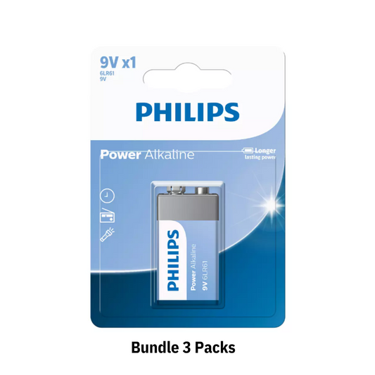 Philips 9V Power Alkaline Battery (6LR61P1B/40)
