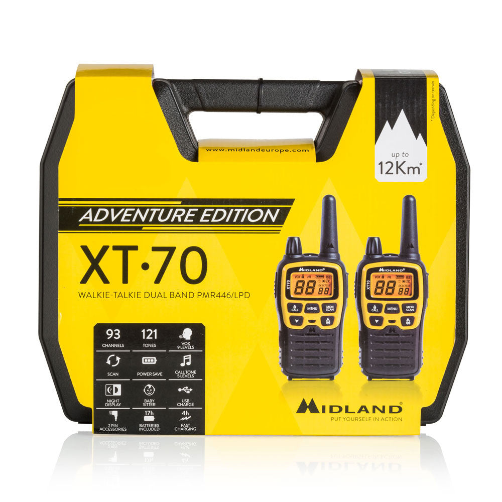 Midland Adventure 12KM Dual Band (PMR446/LPD) Walkie Talkie (XT70)