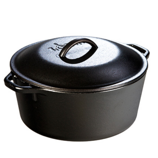 Lodge Cast Iron 5 Quart Seasoned Cast Iron Dutch Oven (L8DOL3)