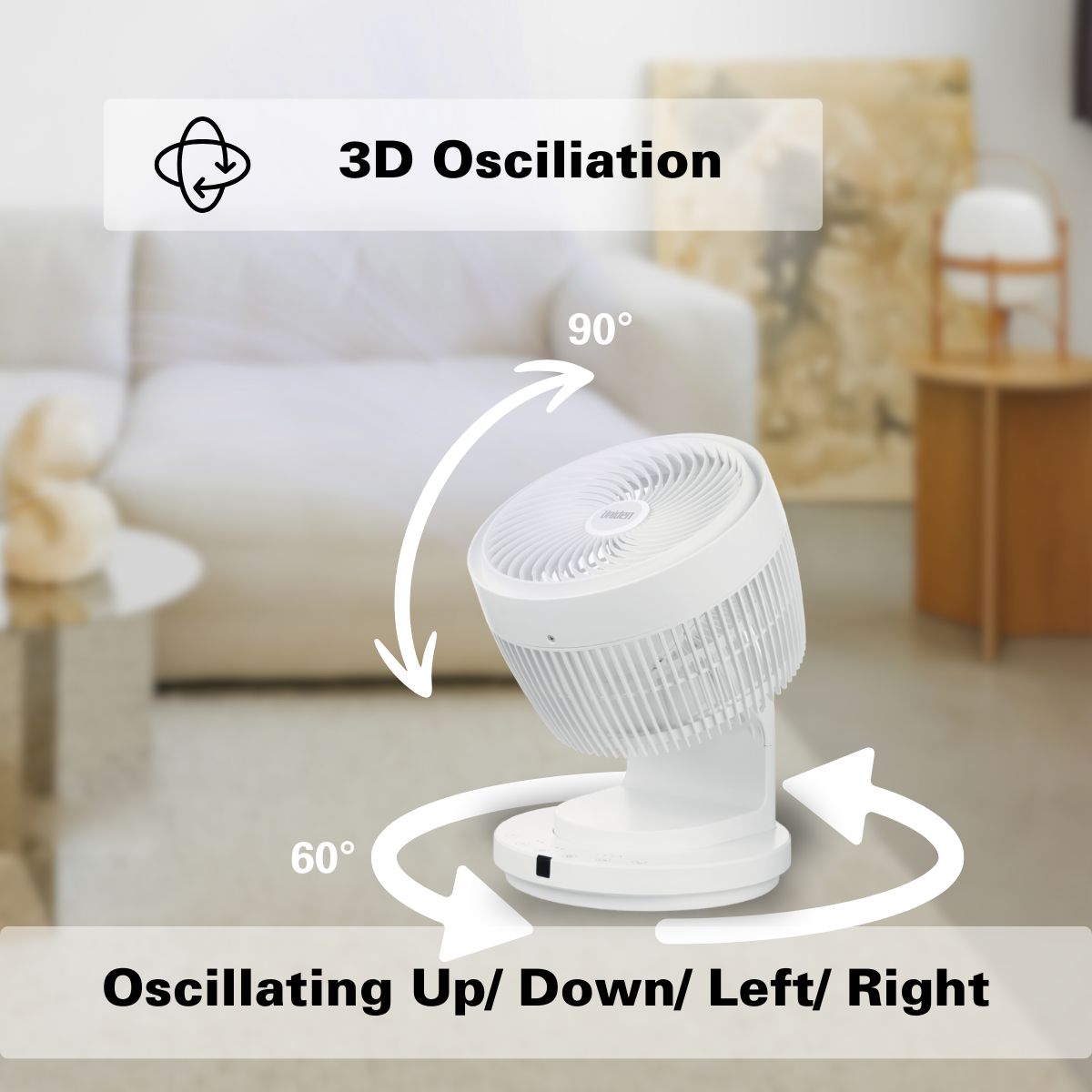 Uniden 9" Oscillating DC Circulator Fan (AF5111)