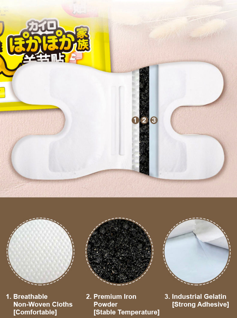 Iris Ohyama Heat Pad – No.1 in Japan, Adhesive Knee Joint Warmer, 8-Hour Relief, 6pcs/Box (WNKK-6HH)