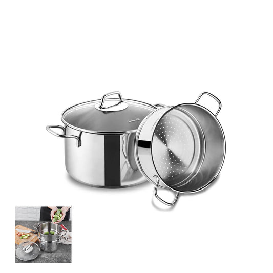 Korkmaz Perla 20x12cm/3.5ℓ Steam Pot Set (A1521)