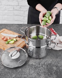 Korkmaz Perla 20x12cm/3.5ℓ Steam Pot Set (A1521)