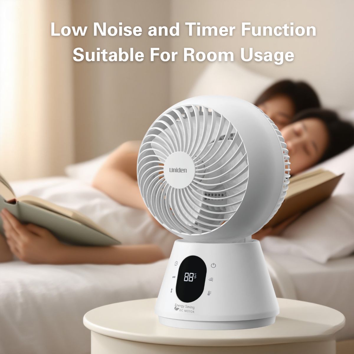 Uniden 6" DC Motor 360° Oscillation Circulator Fan Compact & Energy Efficient (AF5110)