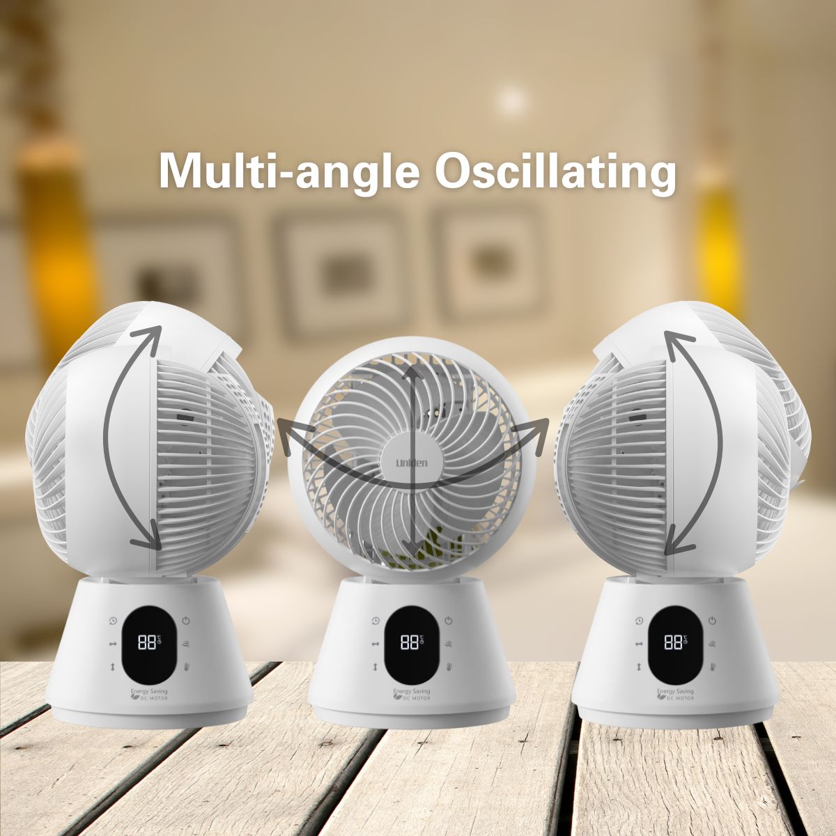 Uniden 6" DC Motor 360° Oscillation Circulator Fan Compact & Energy Efficient (AF5110)