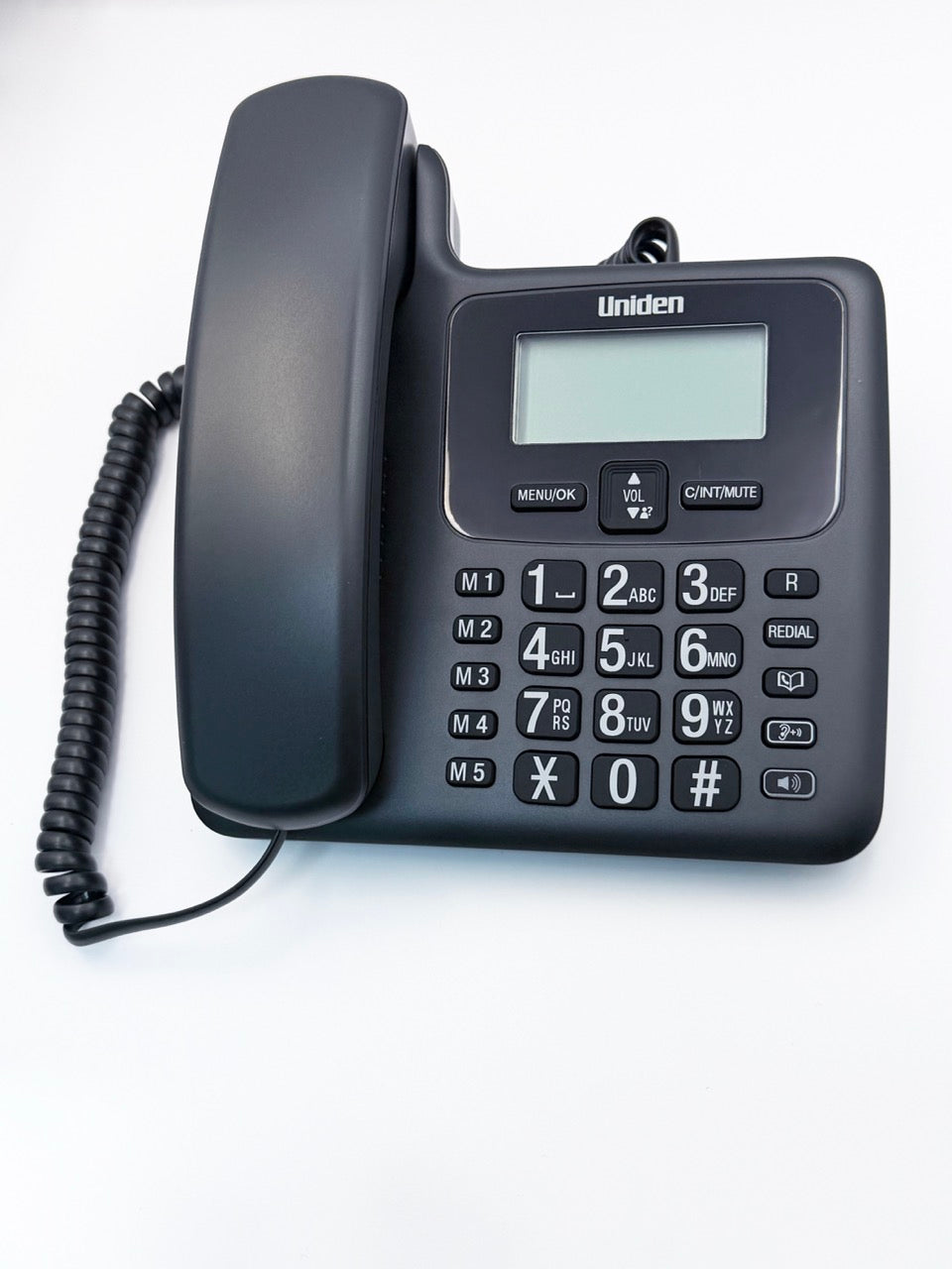 Uniden Cordless & Corded Combo Dect Phone Big Display Big Keypad Speaker Telephone Black (AT4505BK)
