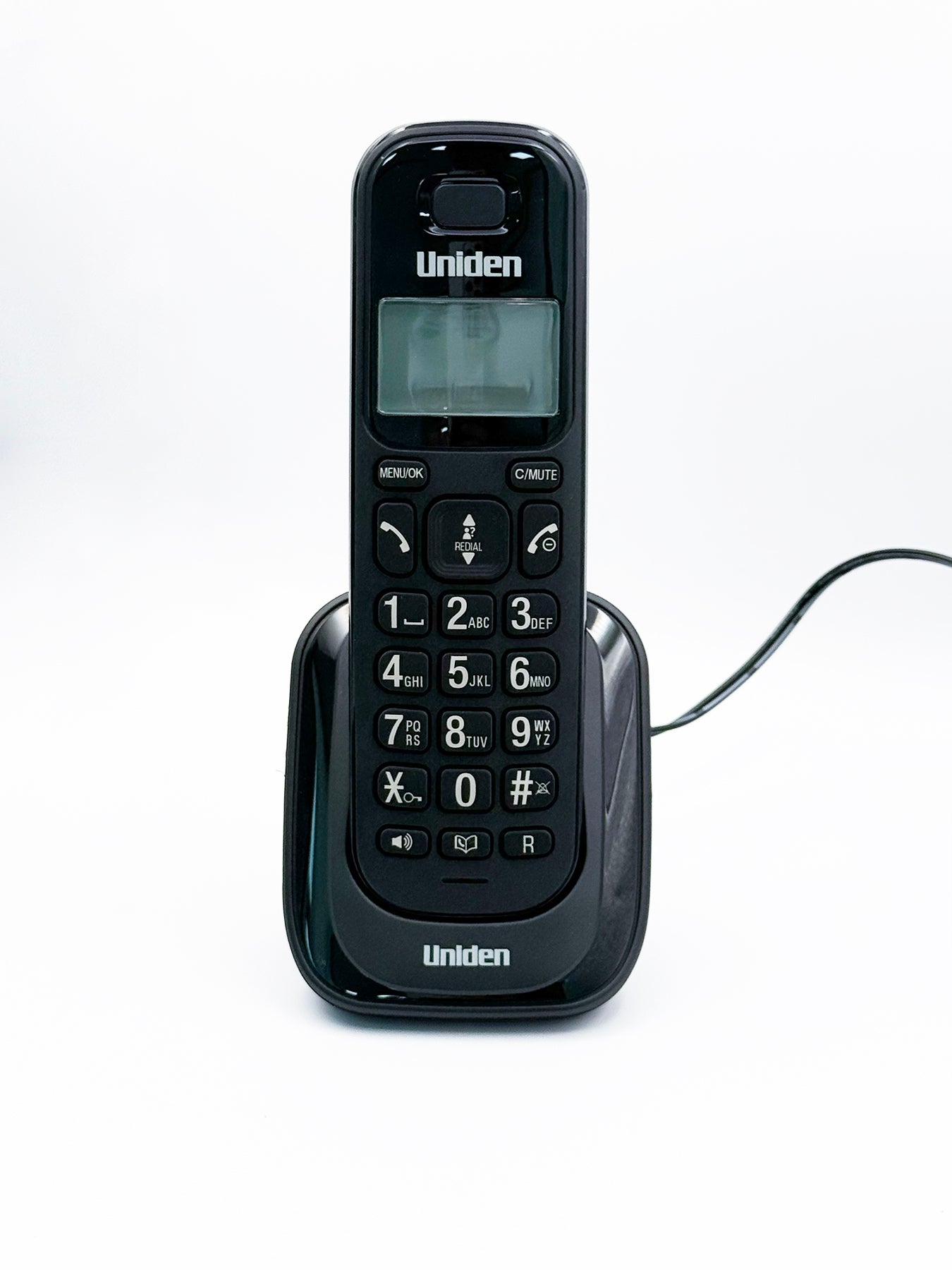 Uniden Cordless & Corded Combo Dect Phone Big Display Big Keypad Speaker Telephone Black (AT4505BK)