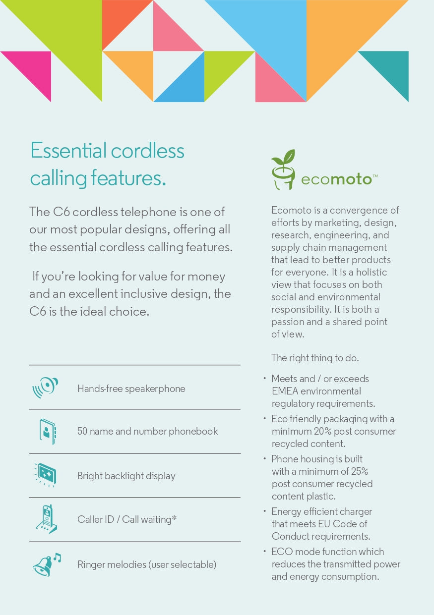Motorola Curve Design Digital Cordless Phone (C601)