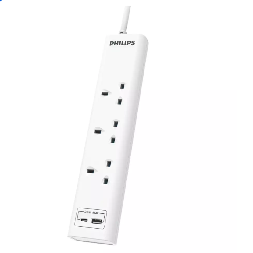 Philips 3 Gang Extension Socket with 2*USB A (CHP4131WA/69)