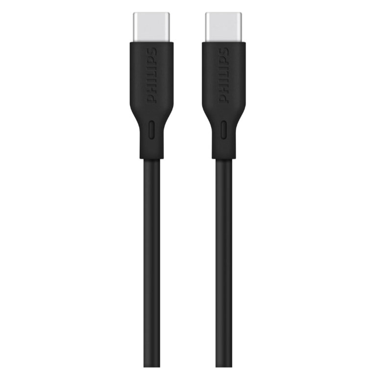 Philips Premium 65W USB-C to USB-C cable 2 Metre Length 480 Mbps data transfer rate (DLC4561CB/00)