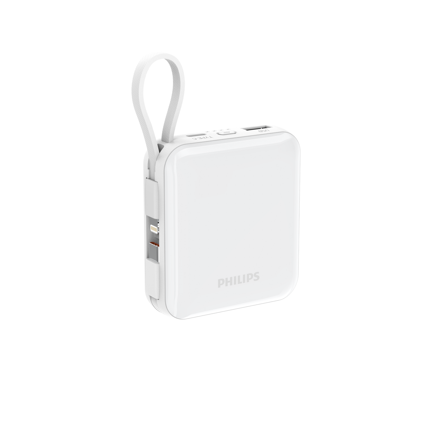 Philips 10K mAh Super Mini Series Power Bank PD22.5W Built-in USB-C & Lightning Cable 3 Colours (DLP5713)