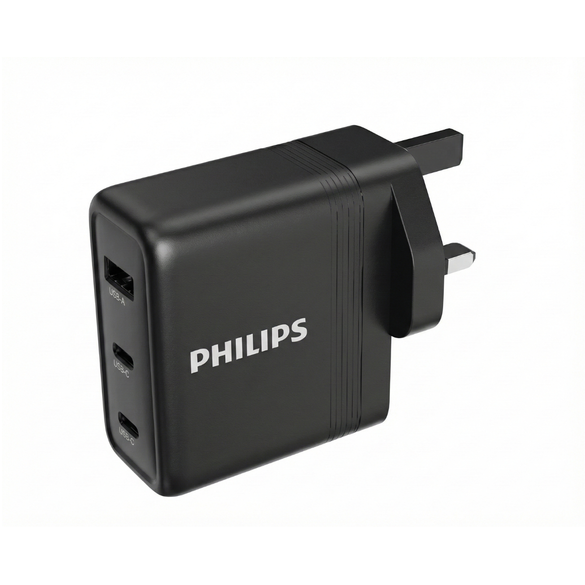 Philips 100W GaN Wall Charger – 2 USB-C + 1 USB-A | PD Fast Charging | UK Plug | (DLP6332)