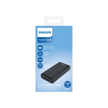Philips Powerbank 20,000mAh PD 3.0 USB-C 20W Micro USB 18W(DLP7721C/00)