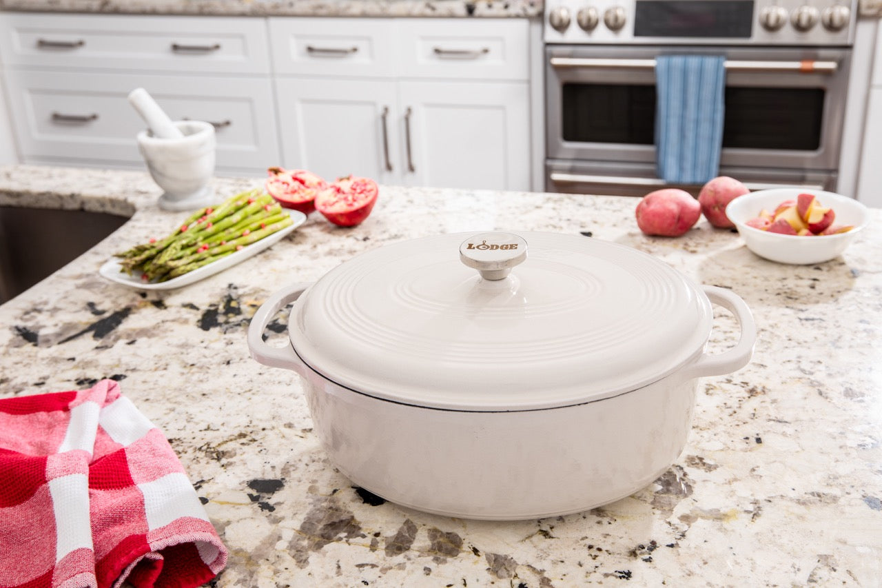 Lodge Lodge 7 Quart Oval Oyster Enameled Cast Iron Dutch Oven (EC7OD13)