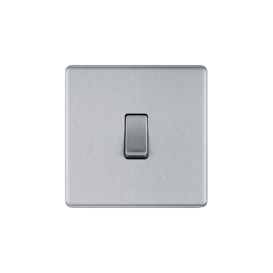 British General BG Screwless Flat plate, Stainless Steel, 20A 16AX Plate Switch 1 Gang 1 Way (FBS11)