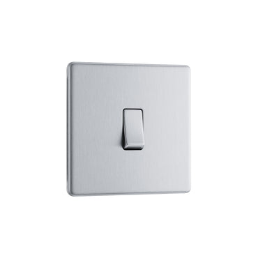 British General BG Screwless Flat plate, Stainless Steel, 20A 16AX Plate Switch 1 Gang 1 Way (FBS11)