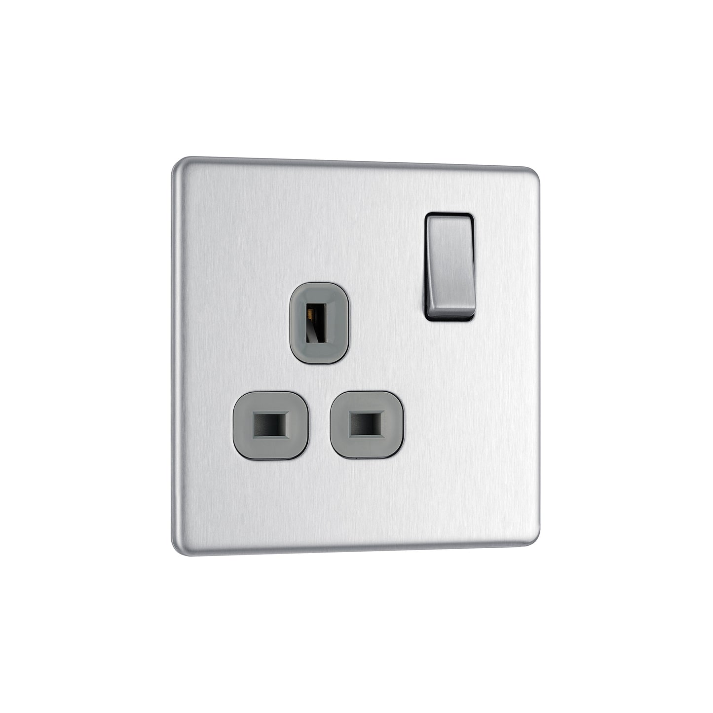 British General BG Flat plate Screwless Single Gang Switched Socket (FBS21G)