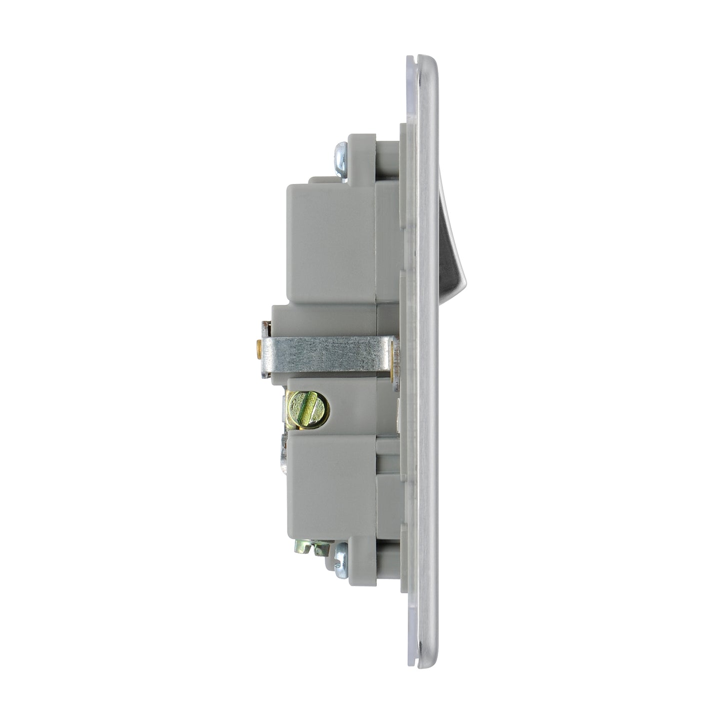 British General BG Screwless Flat plate 13A Switched Single Socket with USB Charger (FBS21U2G)