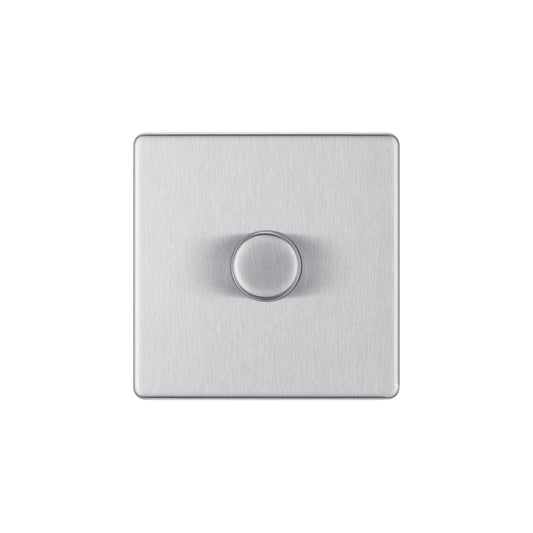 British General BG Flat plate Screwless 2-Way 200W Dimmer Switch, Brushed Steel  (FBS81P)