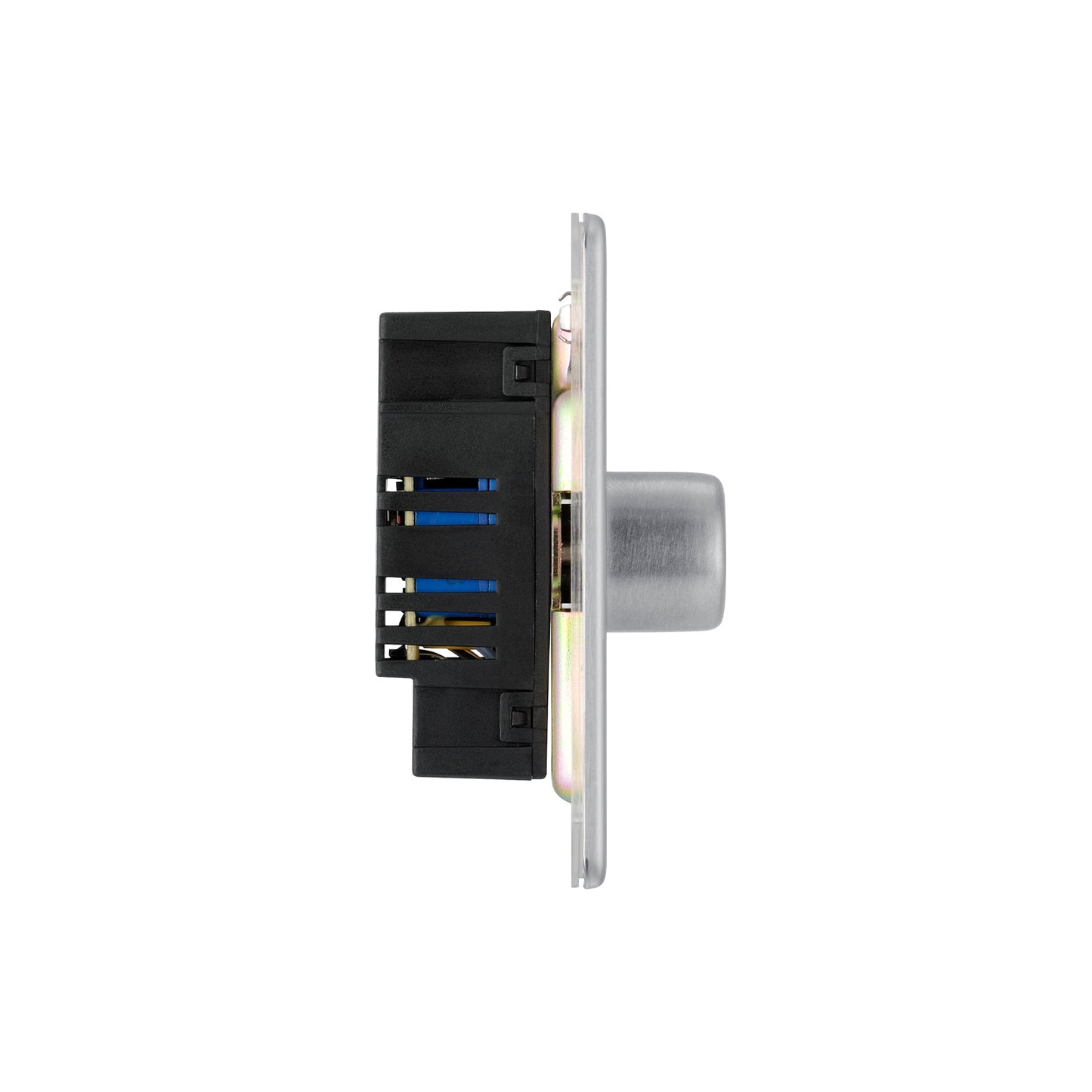 British General BG Flat plate Screwless 2-Way 200W Dimmer Switch, Brushed Steel (FBS81P)